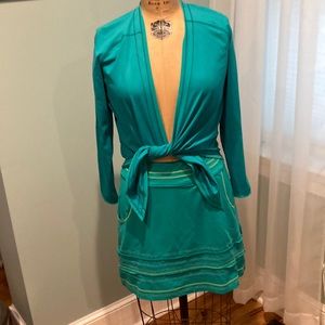 Title Nine pocketed skirt and Title One front sash top size small